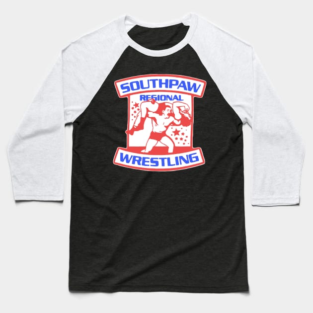 Southpaw Wrestling USA Baseball T-Shirt by GuitarManArts